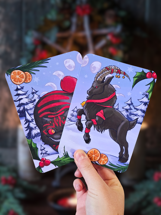 Carte de vœu A6 Chat de Yule