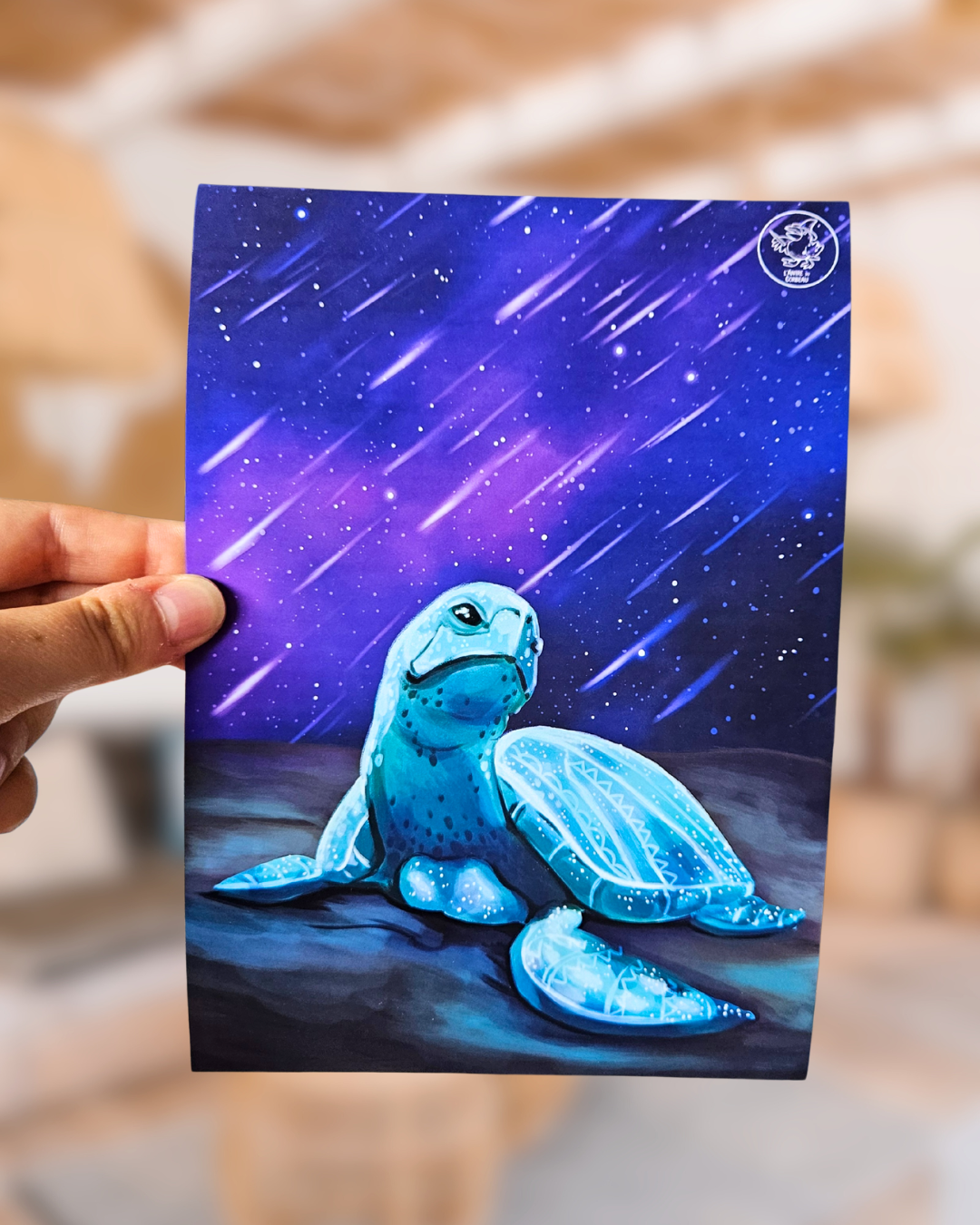 Print A5 Tortue Etoiles Filantes