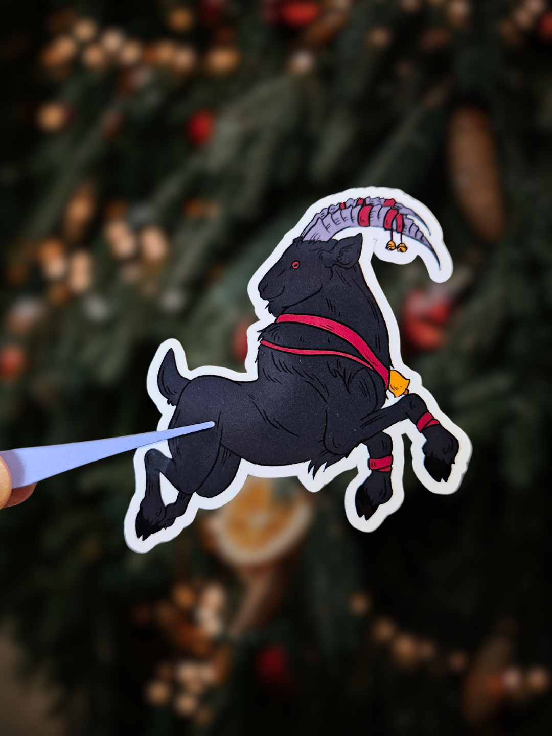 Duo de stickers Chat et Bouc de Yule