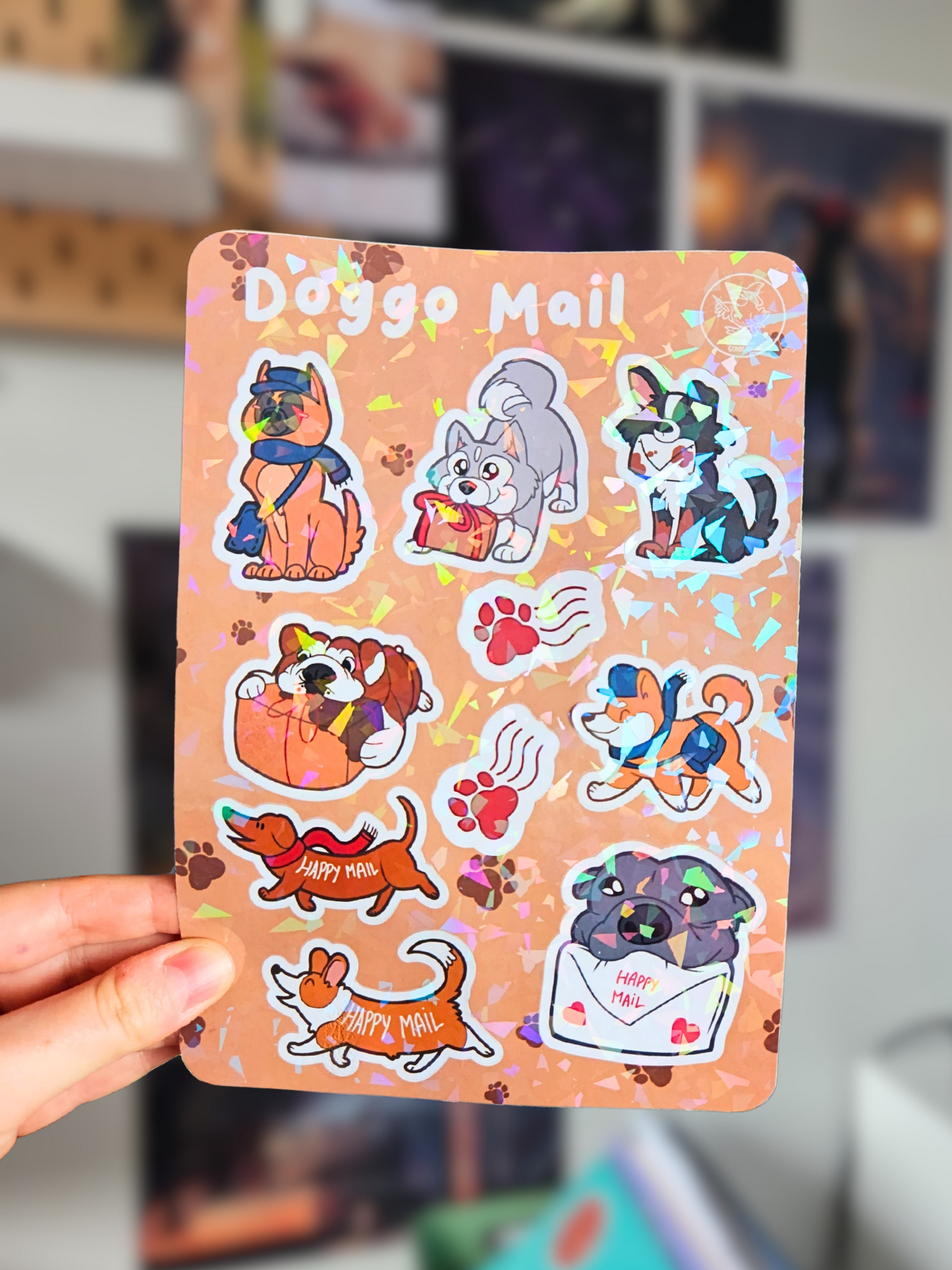 Doggo Mail sticker sheet