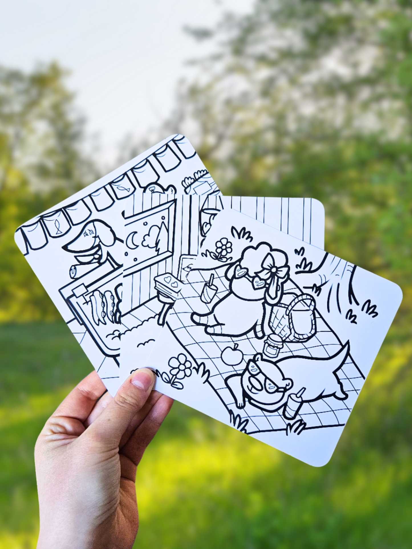 Lot de 3 petits coloriages Le Village Foresta