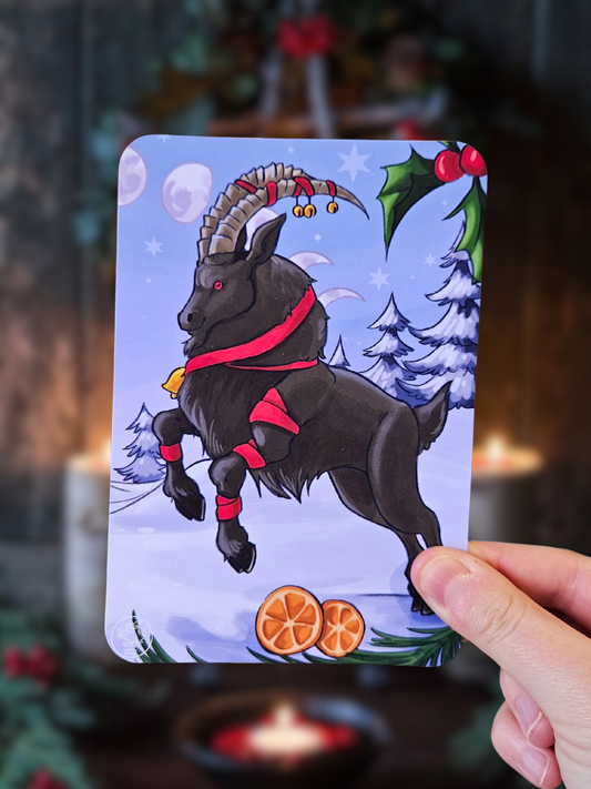 Carte de Vœu A6 Bouc de Yule