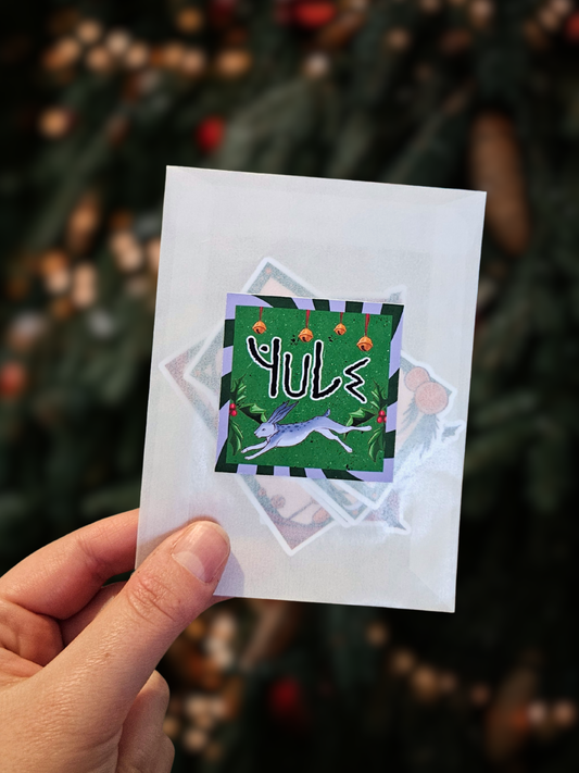 Lot 6 étiquettes Cadeau Yule