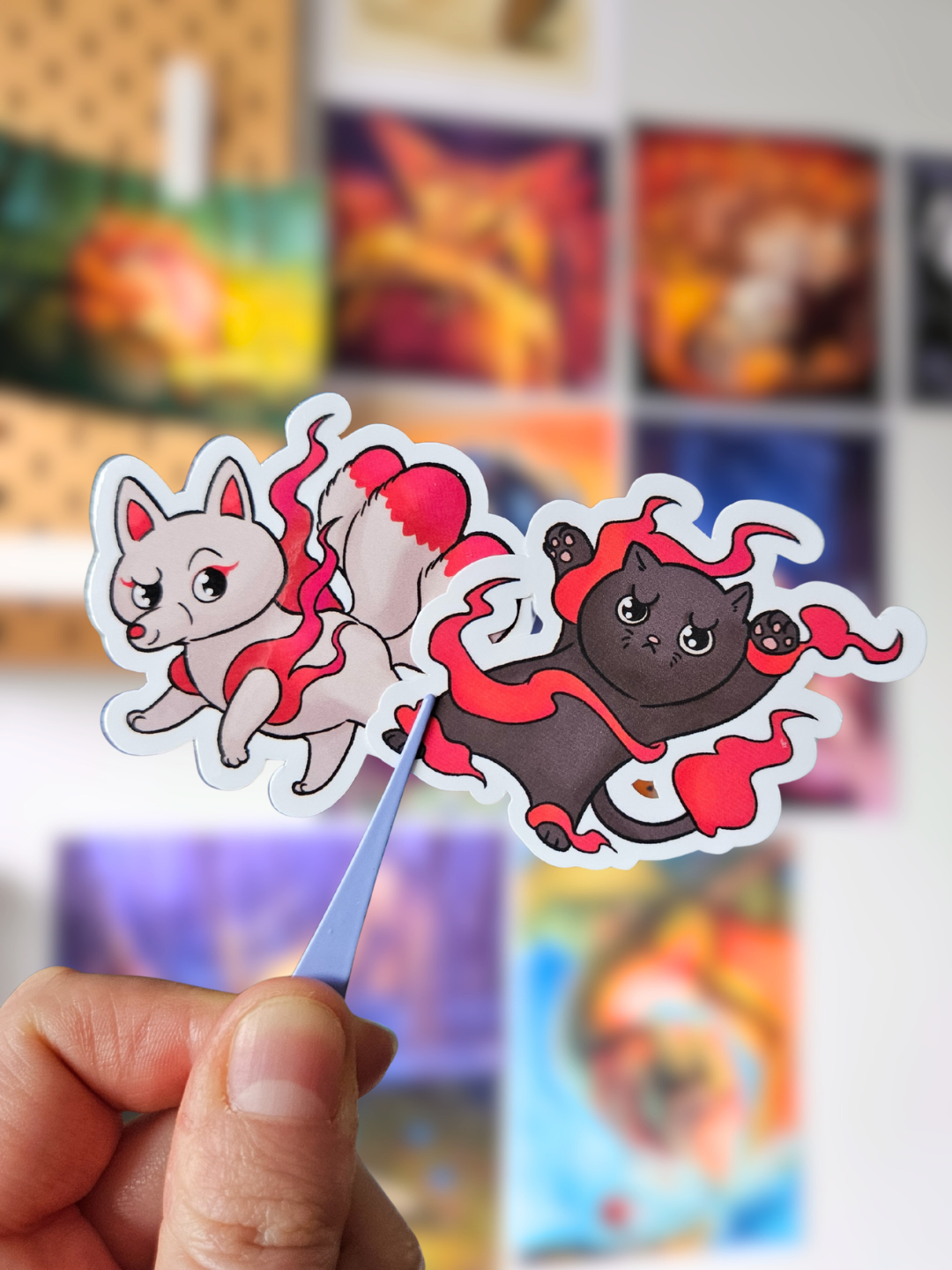 Lot 6 Stickers Dancing Yokaï