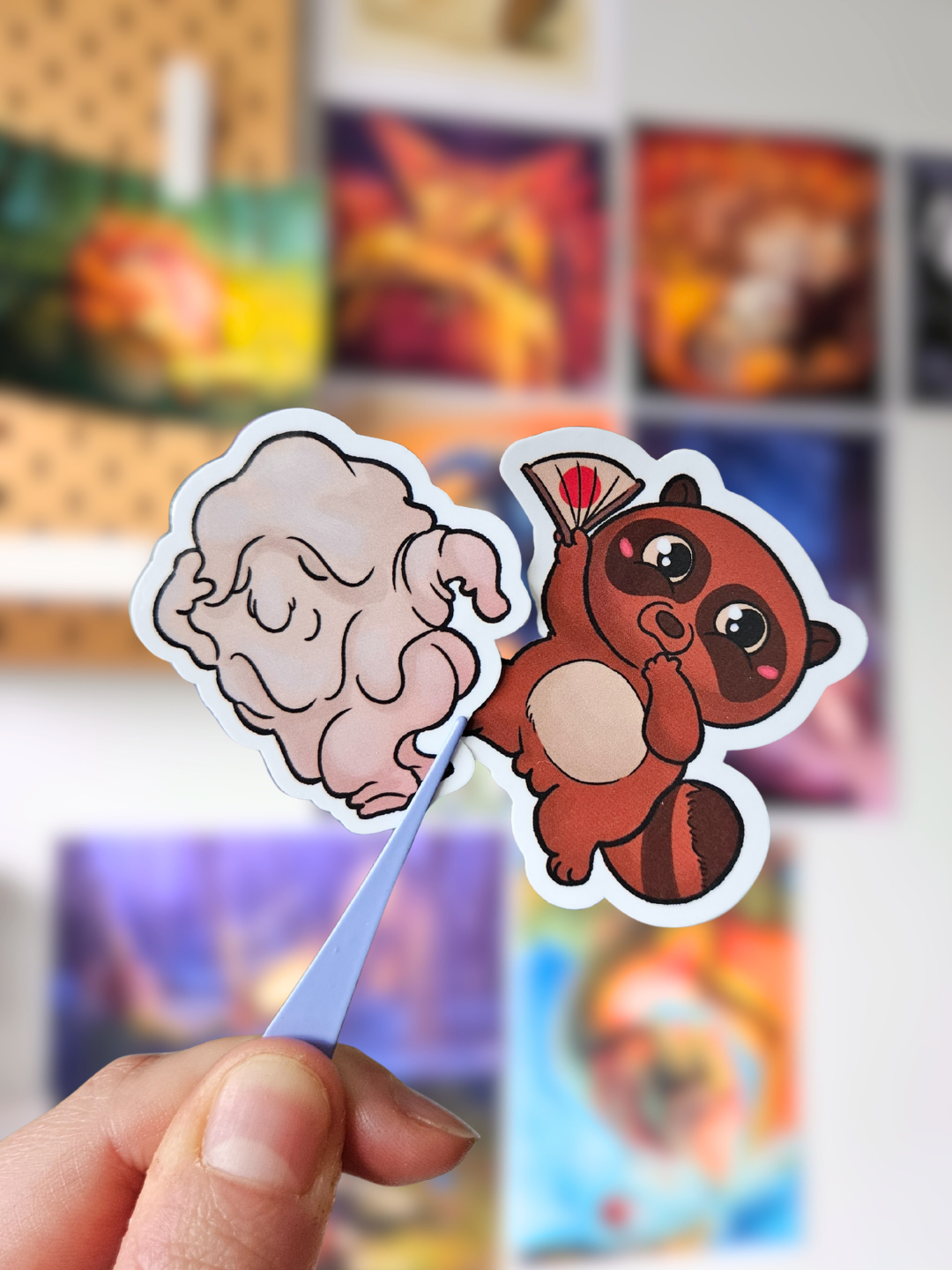 Lot 6 Stickers Dancing Yokaï