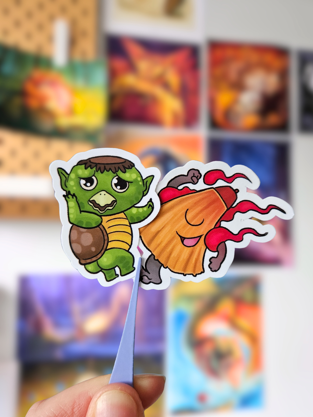 Lot 6 Stickers Dancing Yokaï