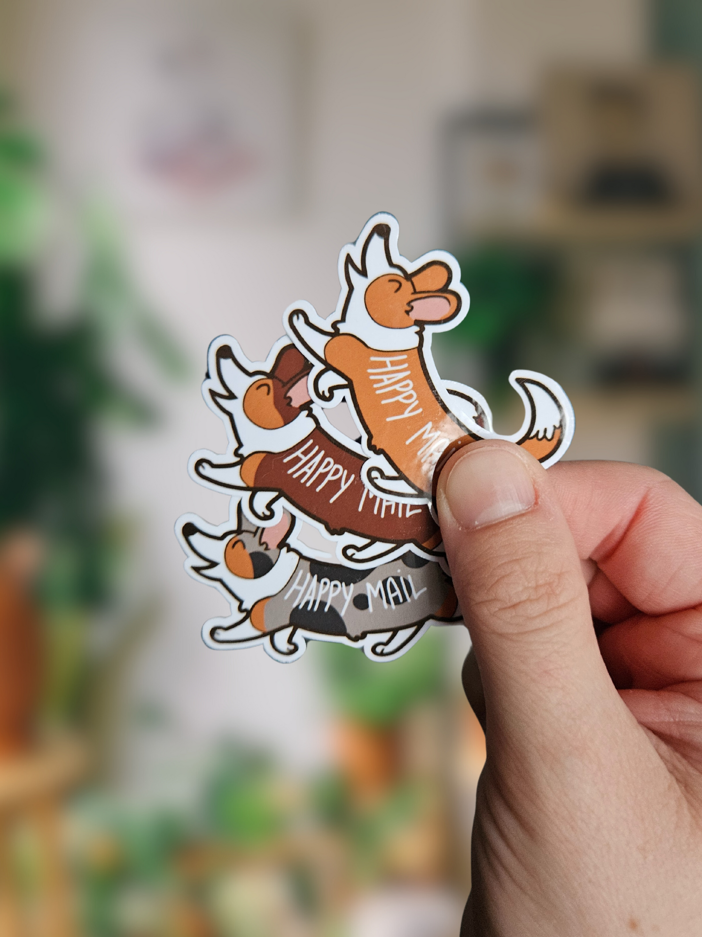 Stickers Happy Mail - Corgi x9